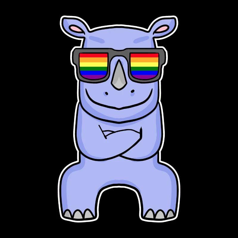 Regenbogen - Nashorn mit Brille