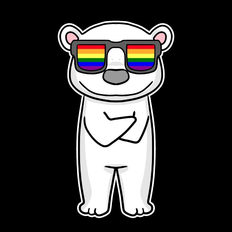 Rainbow - polar bear with glasses
