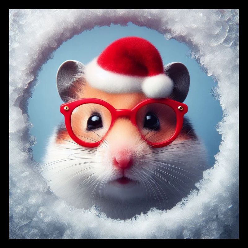 Hamster als Weihnachtsmann