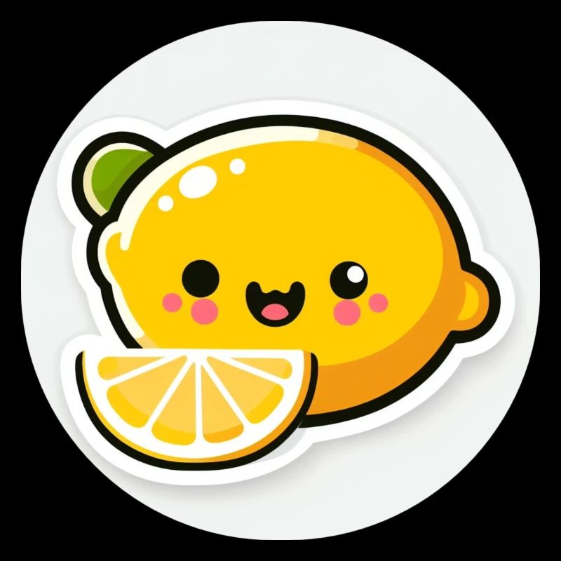 Mignon citron jaune rieur dans le style comique