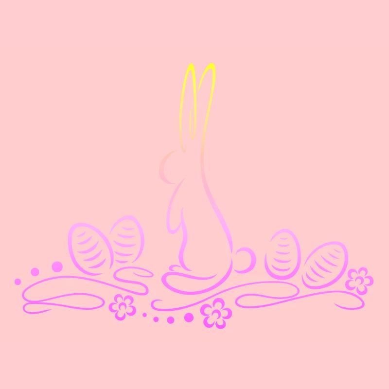 Easter Bunny Silhouette with Easter Eggs