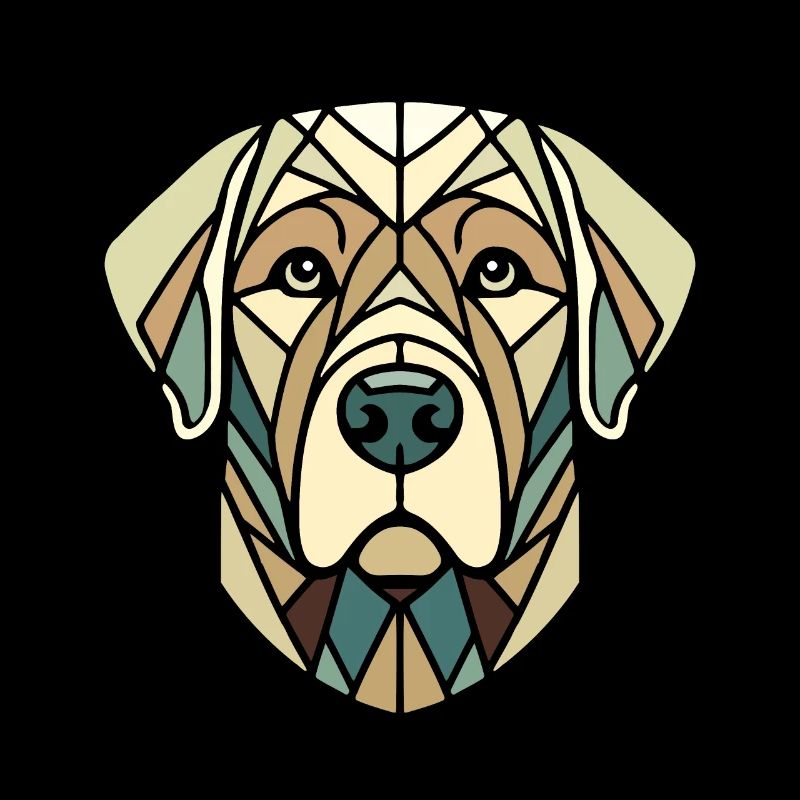 Labrador head, retriever, geometric art, polygon