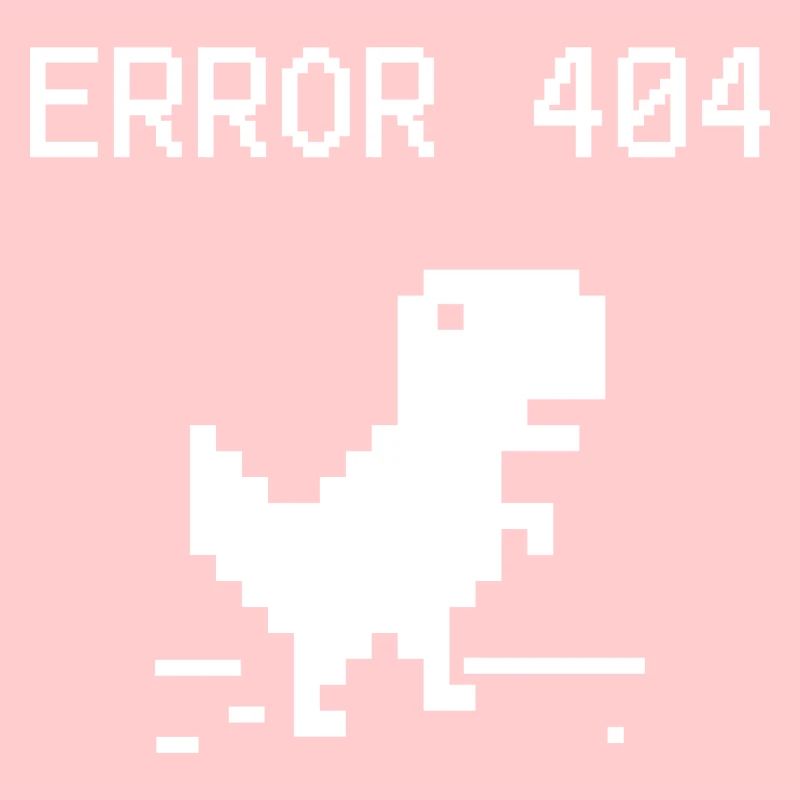 Pixel Dino 404 Erreur Tee
