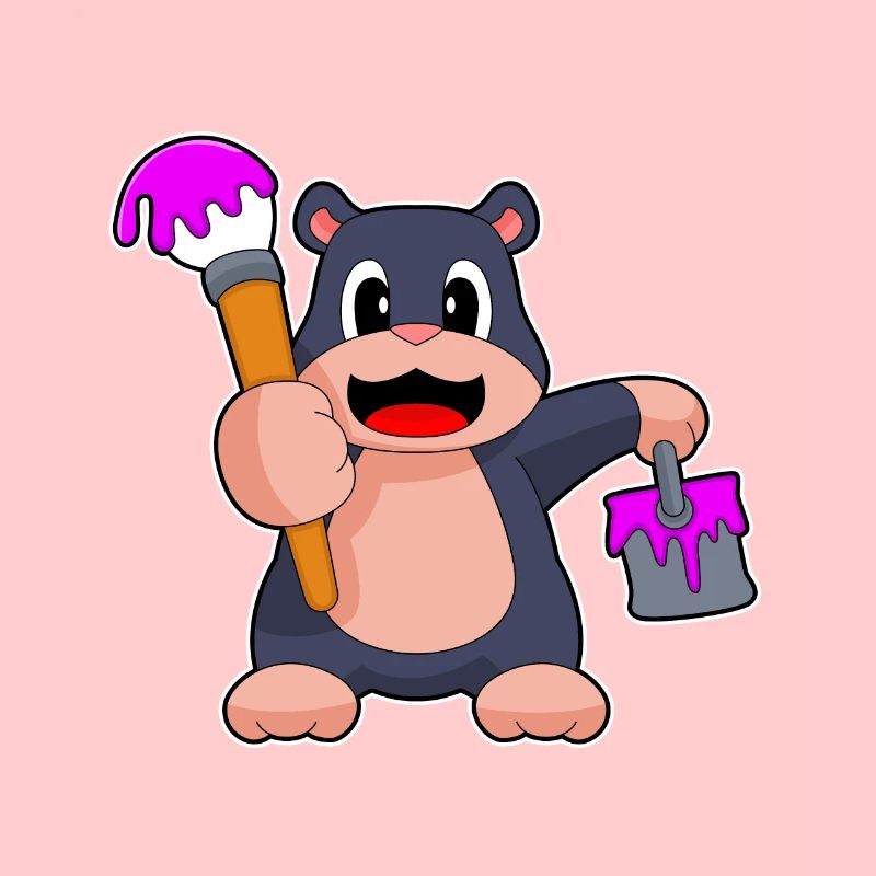 Mole, Painter, Brush, Paint