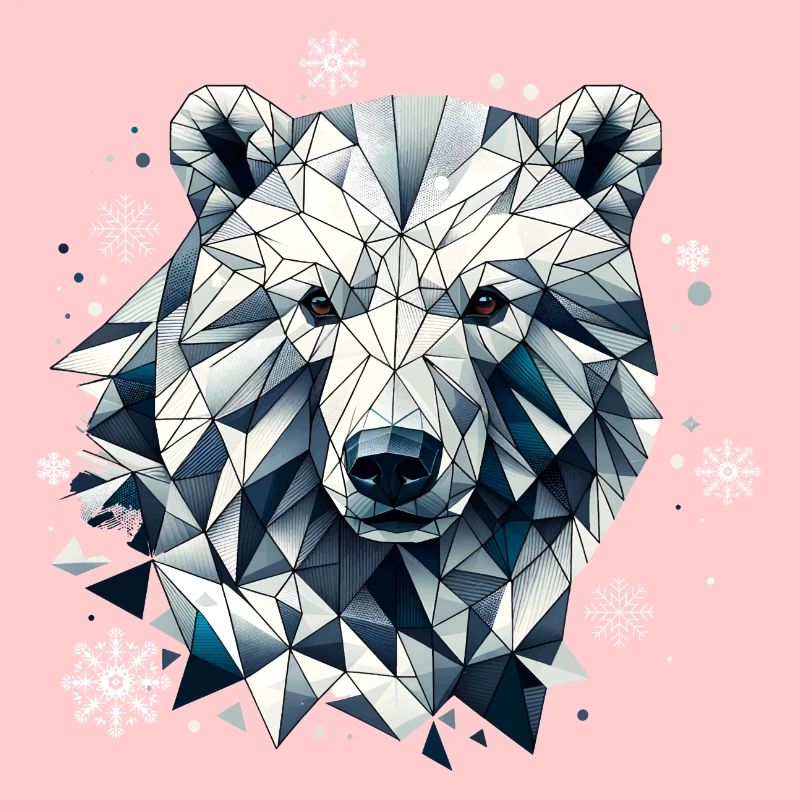 geometrischer Eisbär Kopf- Polygonen Motiv