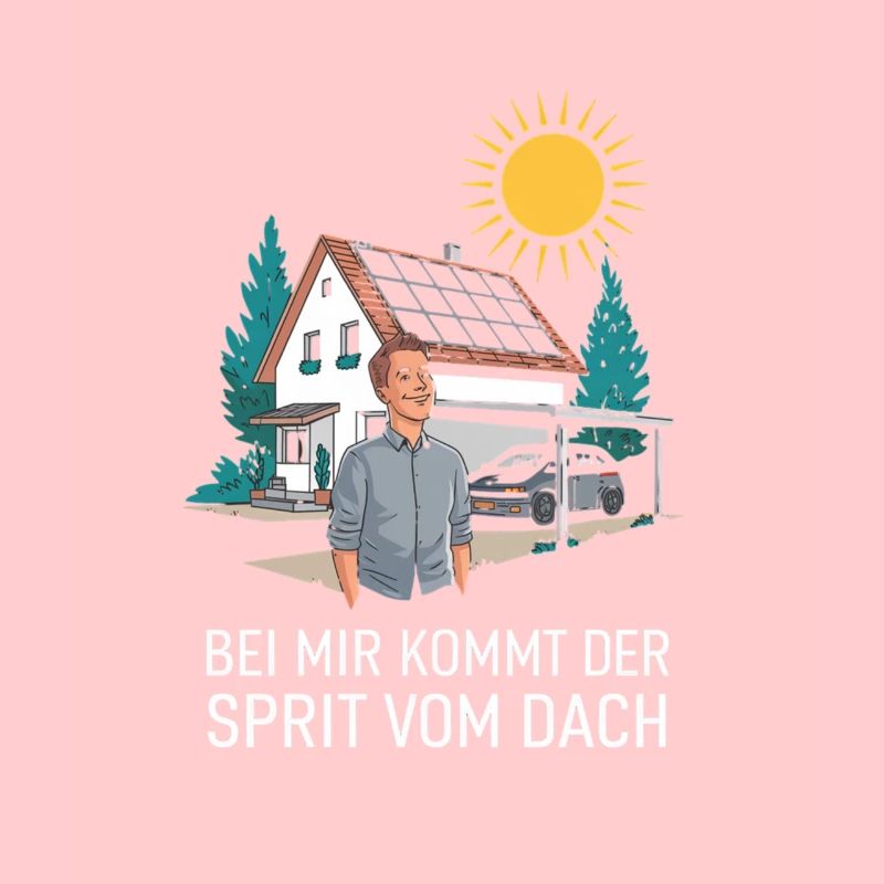 Strom vom Dach Solaranlage Solarenergie E-Auto