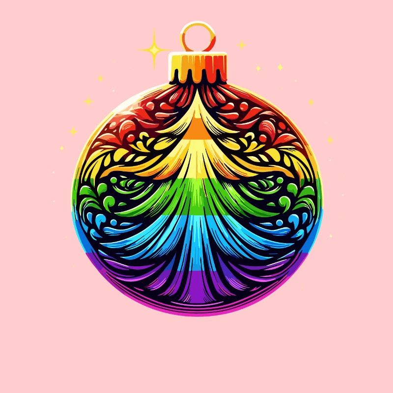 Regenbogen Weihnachtskugel mit Tannenbaum Ornament