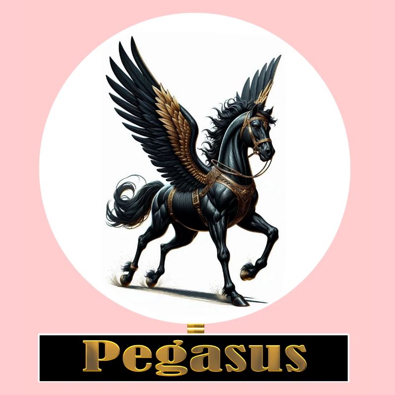 Pegasus with black wings