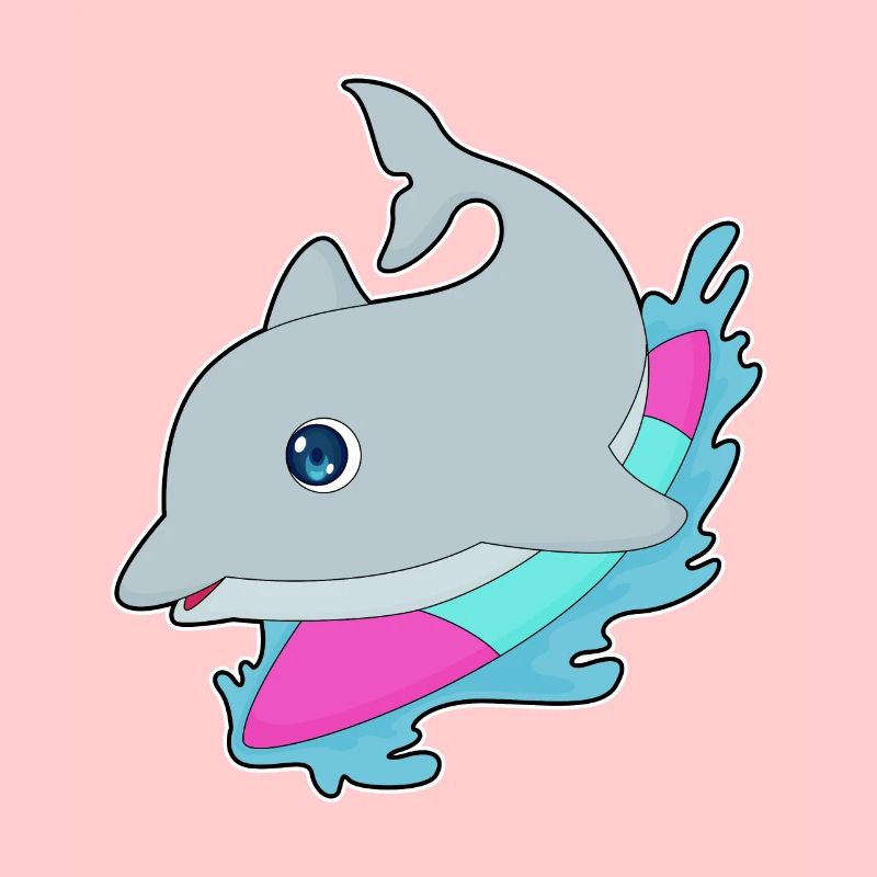 Été de surf sur planche de surf Dolphin