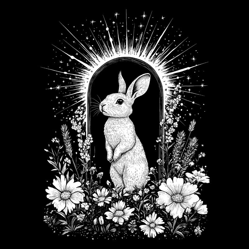 Boho Bunny Cottagecore Spring Bohemian Bunny Motif