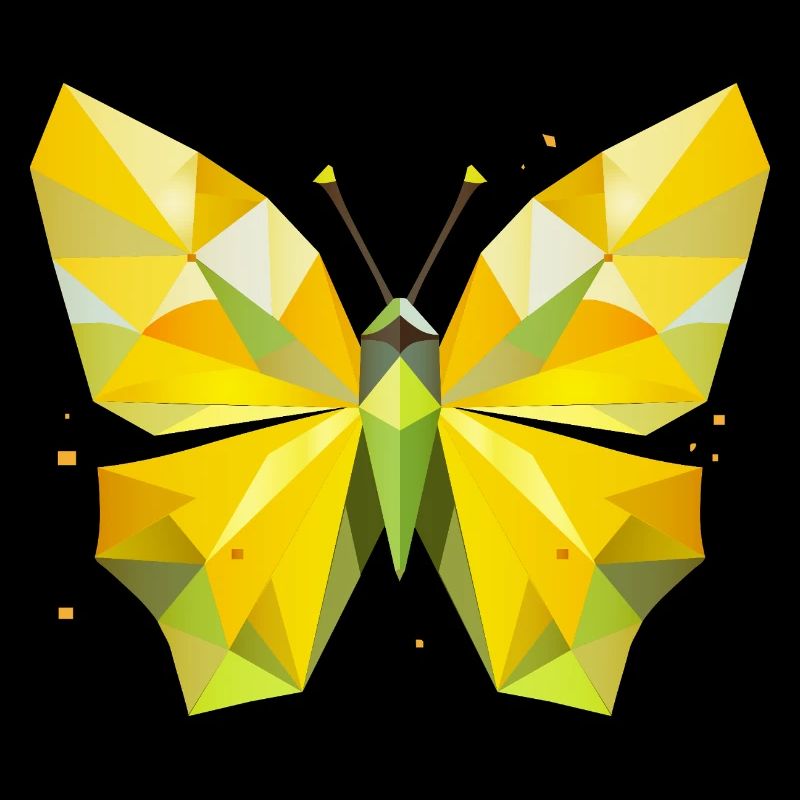 bright yellow lemon butterfly in modern style