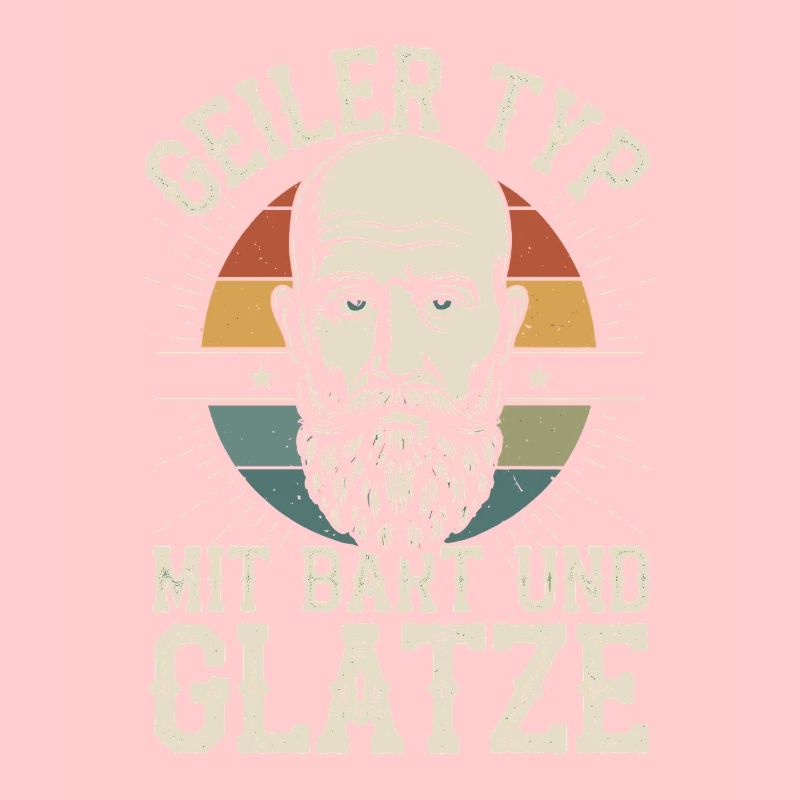 Geiler Typ Mit Bart & Glatze Glatzkopf Bartträger