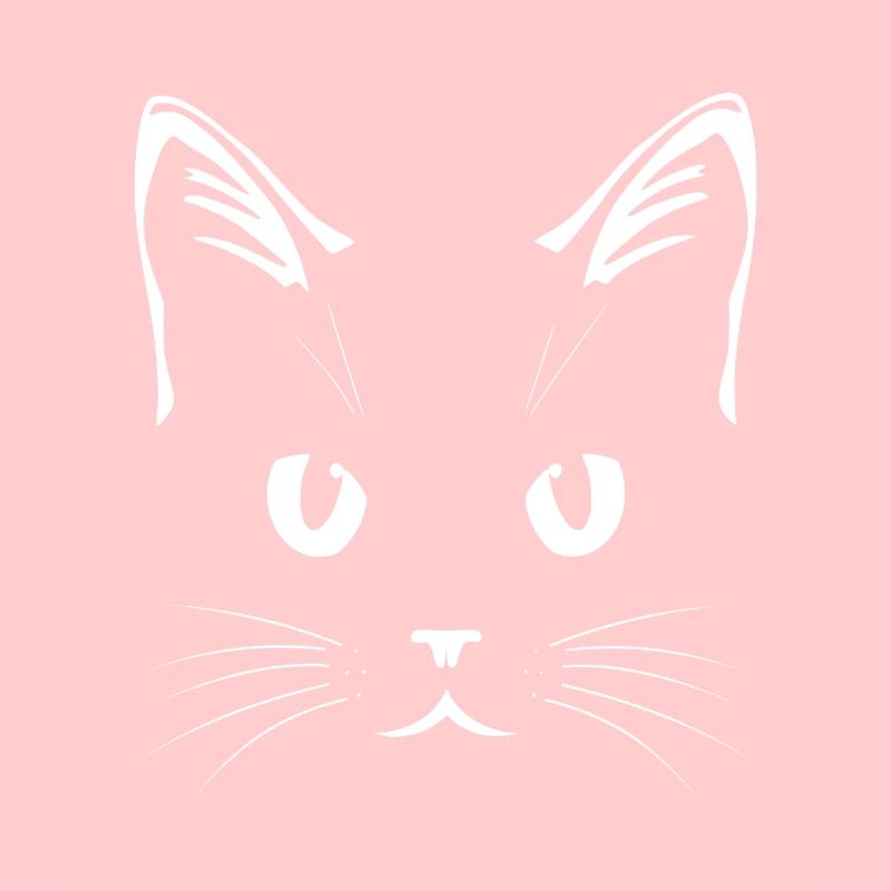 Visage de chat blanc – Conception d’art au trait