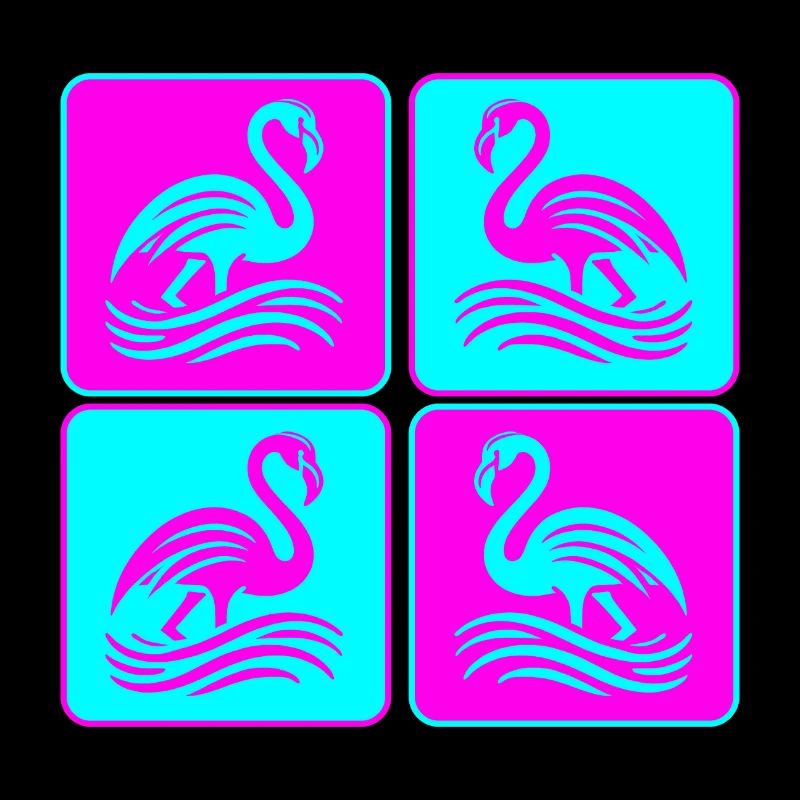Flamingo Waves Pop Art