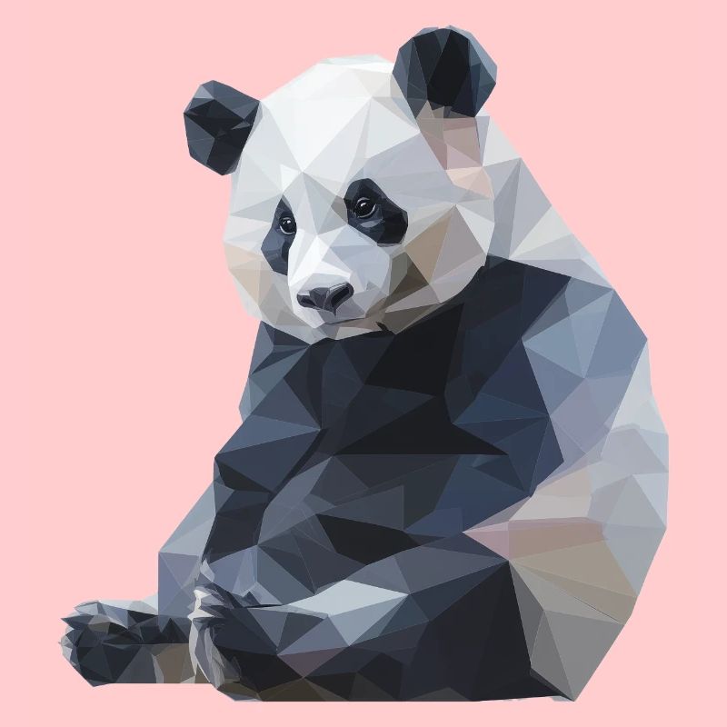 Conception du logo Panda I Low Poly Art