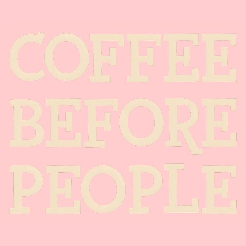 Le café avant les gens Conception typographique