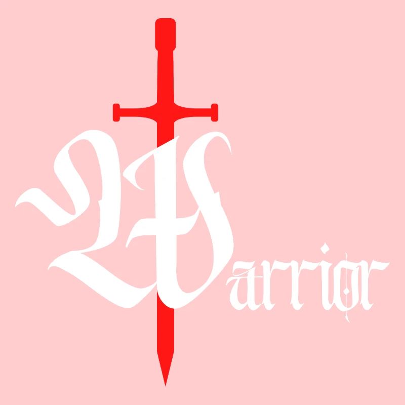 Gothic Warrior Design with Sword white text