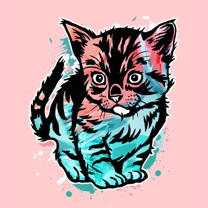 Chat coloré