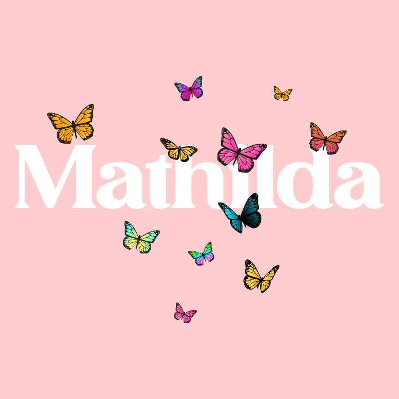 Schöner Mädchenname mit Schmetterlingen MATHILDA