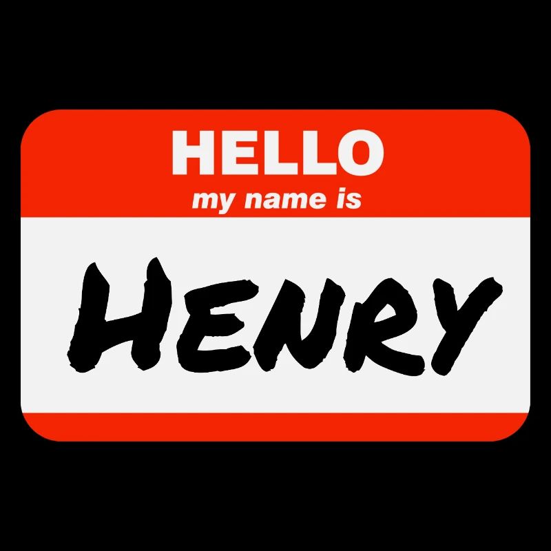 Hello My Name Is Henry Red Label with First Name