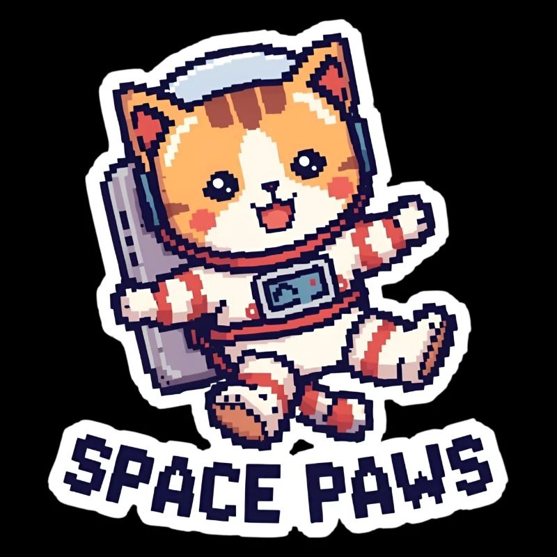 Space Paws – Chat pixel dans l’espace