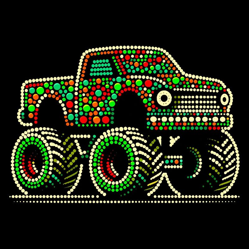 Fleckiges Hemd Beadwork Monster Truck