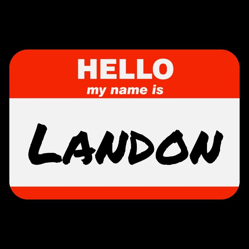 Hello My Name Is Landon Label Name Tag