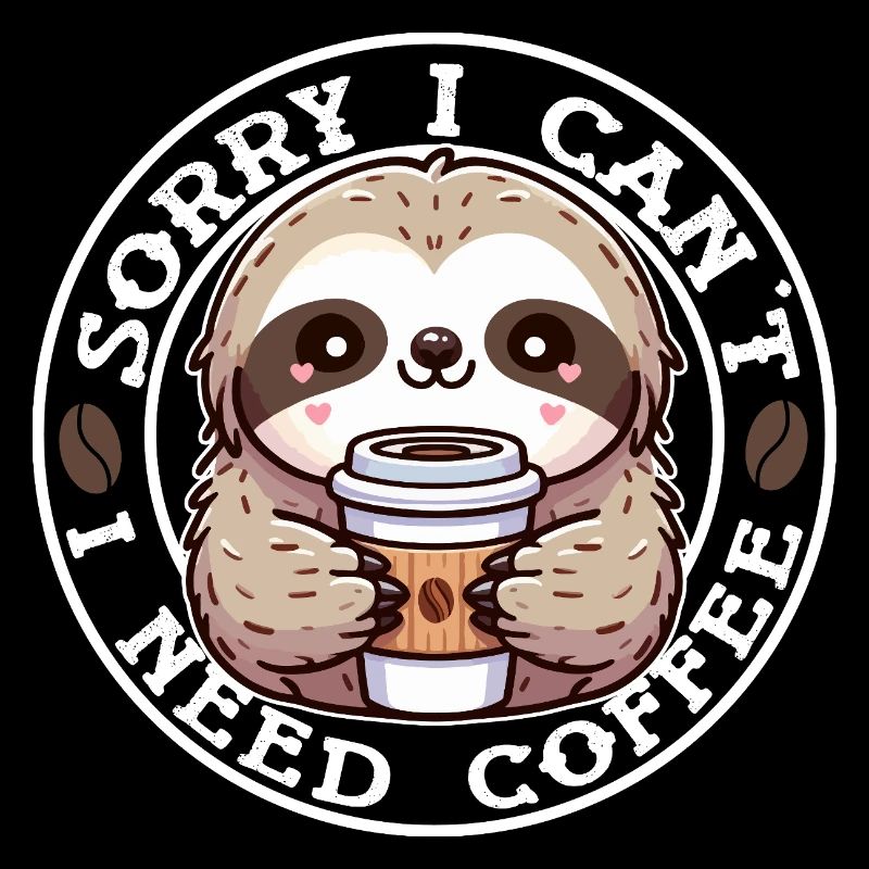 Faultier Süßer Runder Kaffee