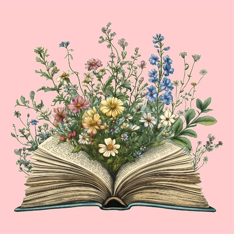 Buch mit Blumen