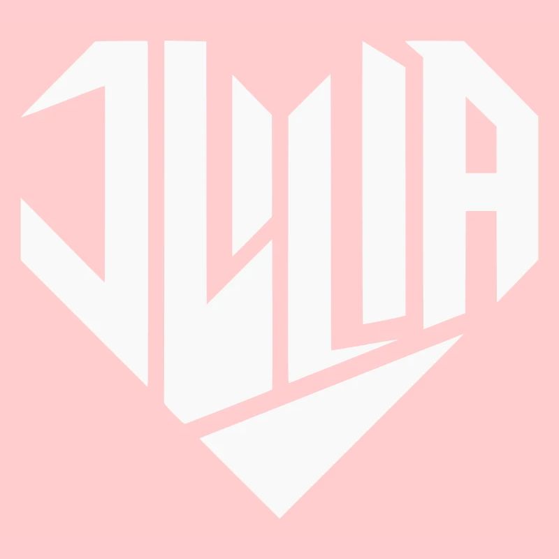 Julia Nom Design Coeur Design - Couleur Variable