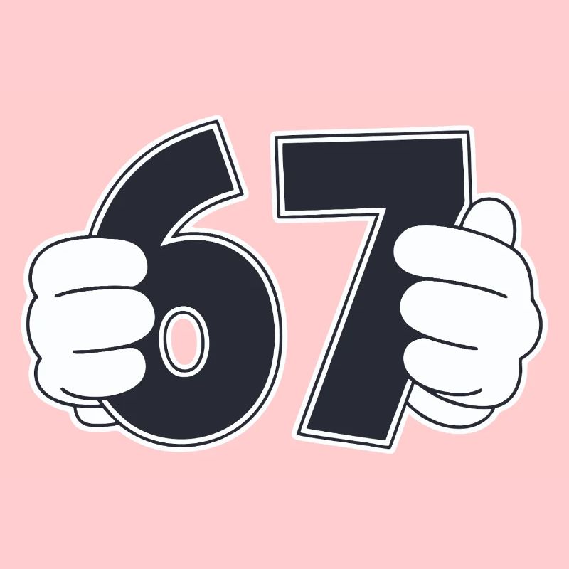 Minimaliste Fun Numéro 67 Conception graphique