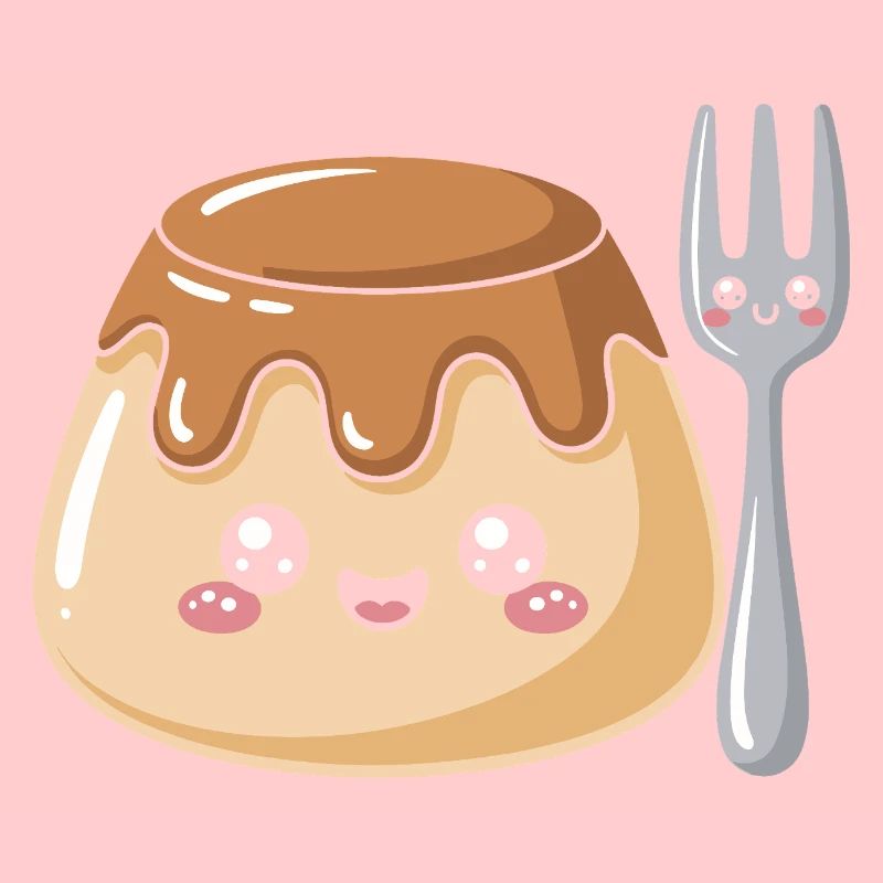 Pudding with fork