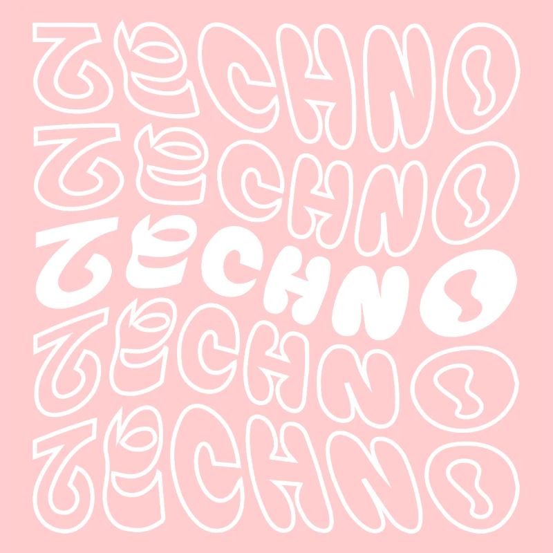 techno wavy geometric logo design