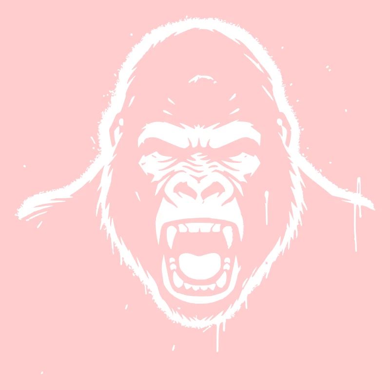 Furious Gorilla Stencil Grunge vector_path12