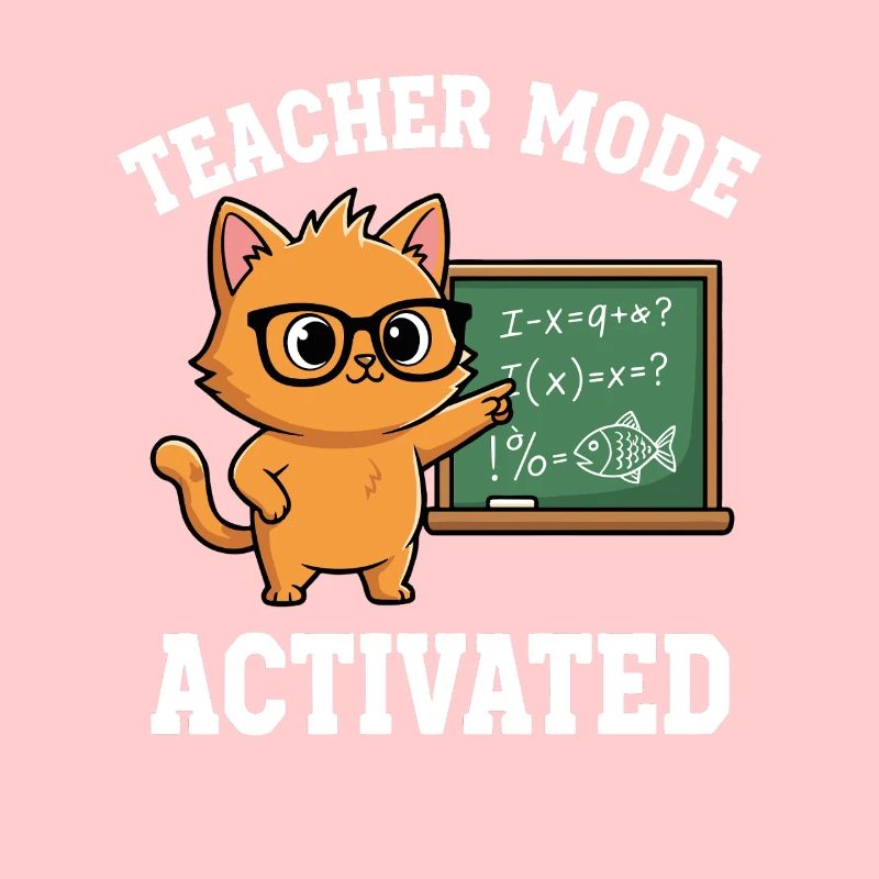 Mode professeur activé Chat enseignant Déclaration drôle