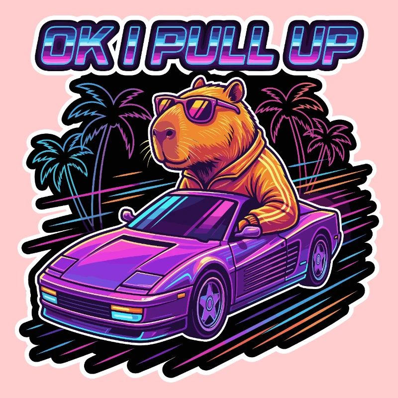 OK I Pull Up Capybara Retro