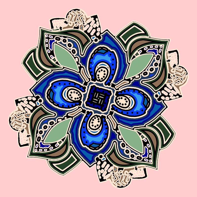 Fleur de mandala extravagante sarcelle