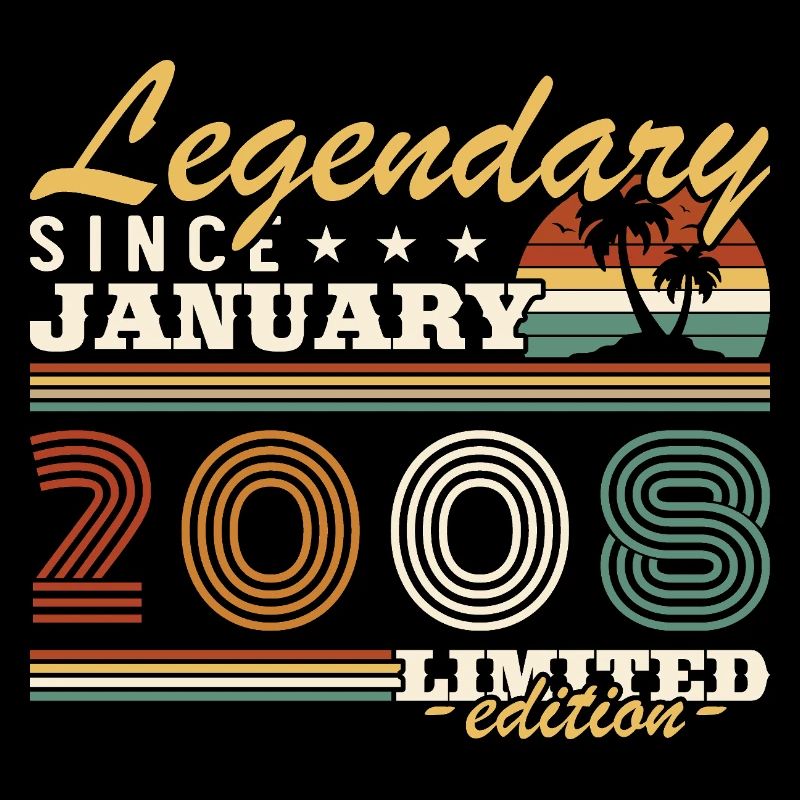 Januar 2008 Vintage-Retro-Geburtstagsgeschenk