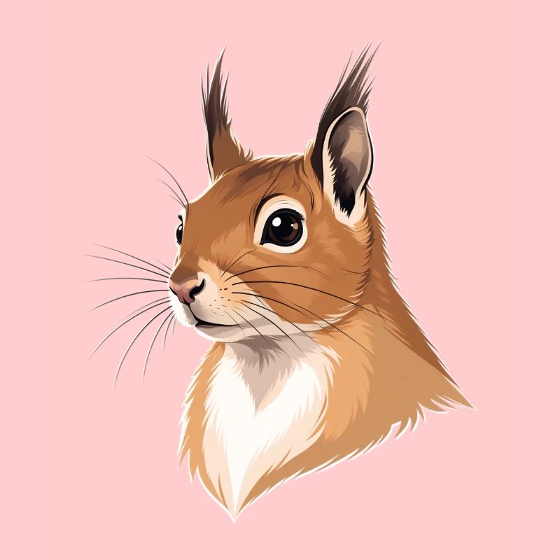 Illustrated Squirrel Head