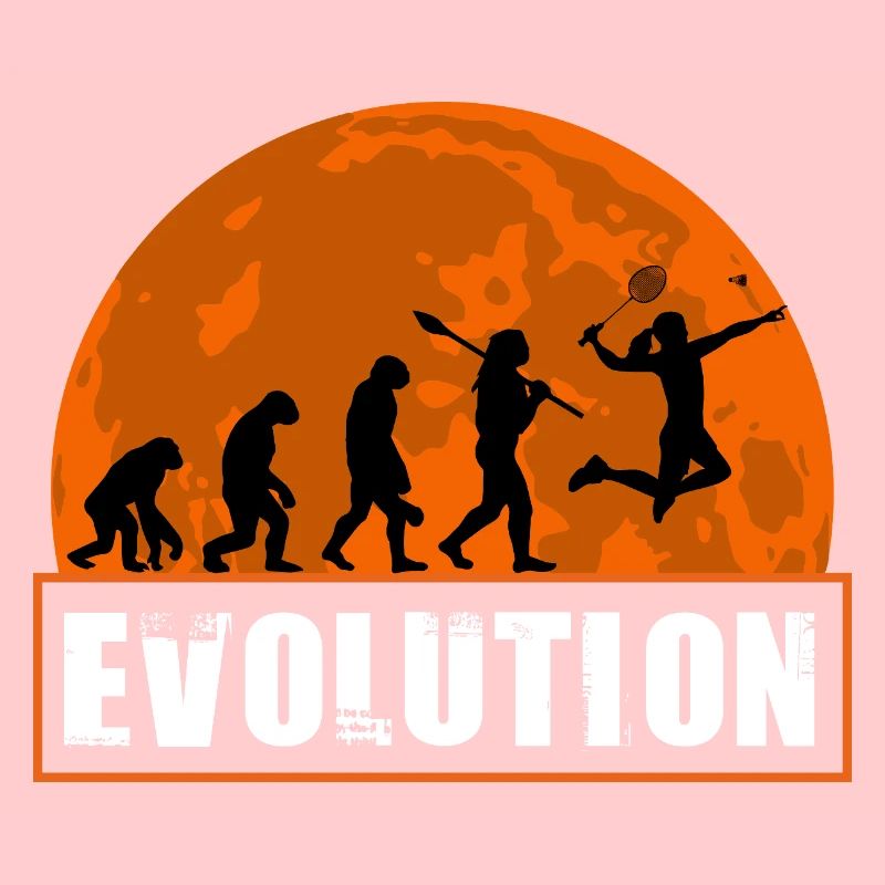 Badminton Evolution Player Retro Moon Sport