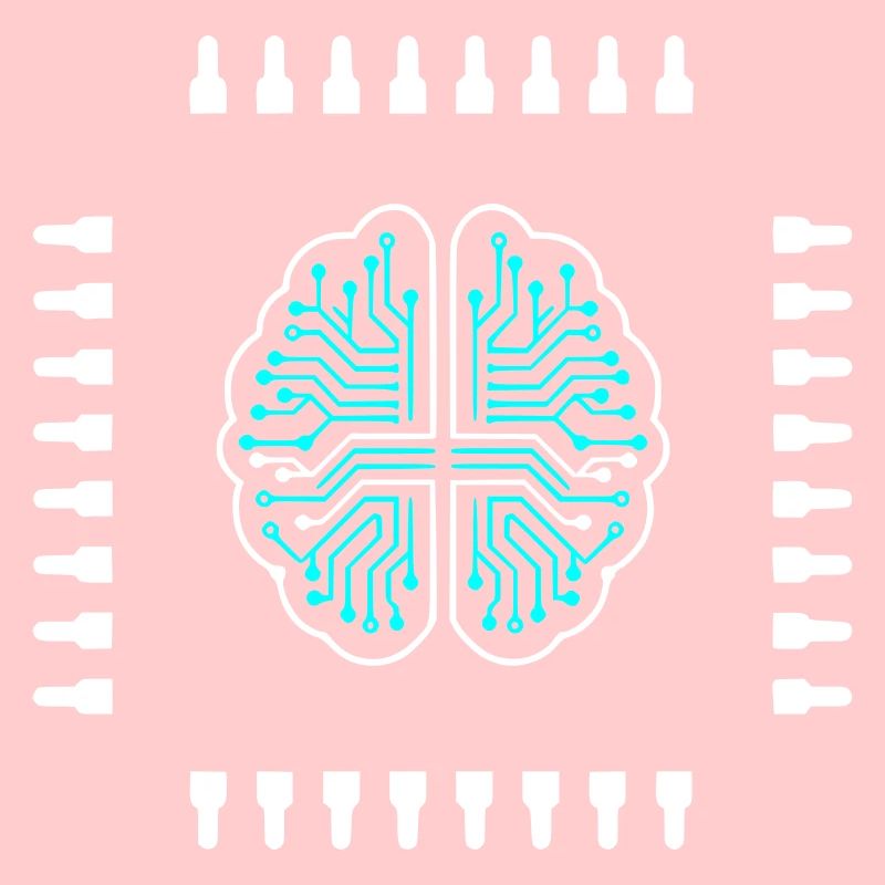AI Brain Chip Processor Tech Vector