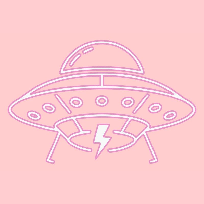 UFO Neon Pink Blitz Party Techno Vektor