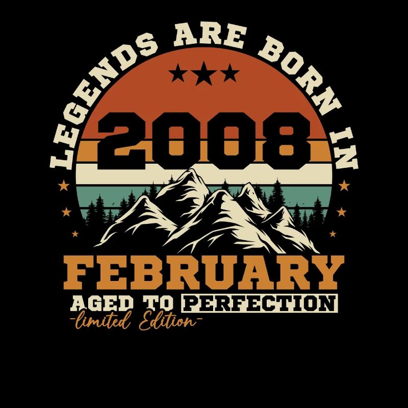 Februar 2008 Vintage-Retro-Geburtstagsgeschenk