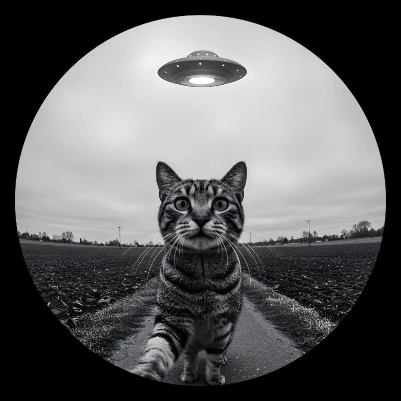 Design drôle d’extraterrestre d’un chat spatial OVNI