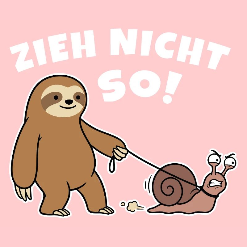 Don't pull like that! Sloth walks with snail