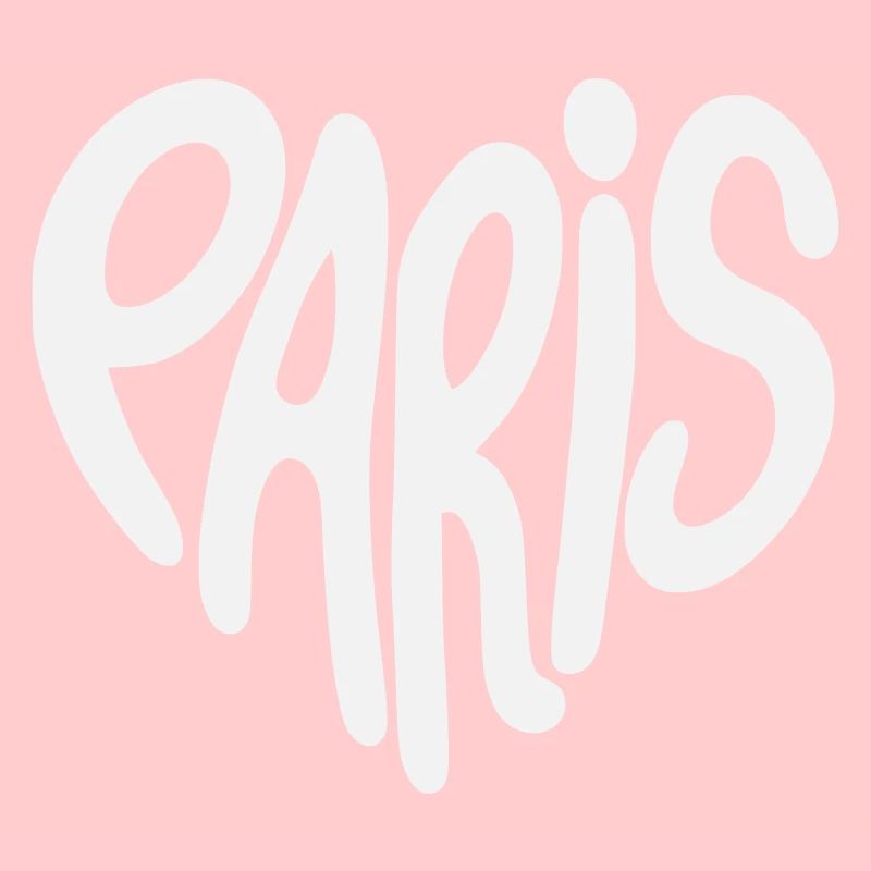 Paris Graffiti Script Logo Heart Shaped