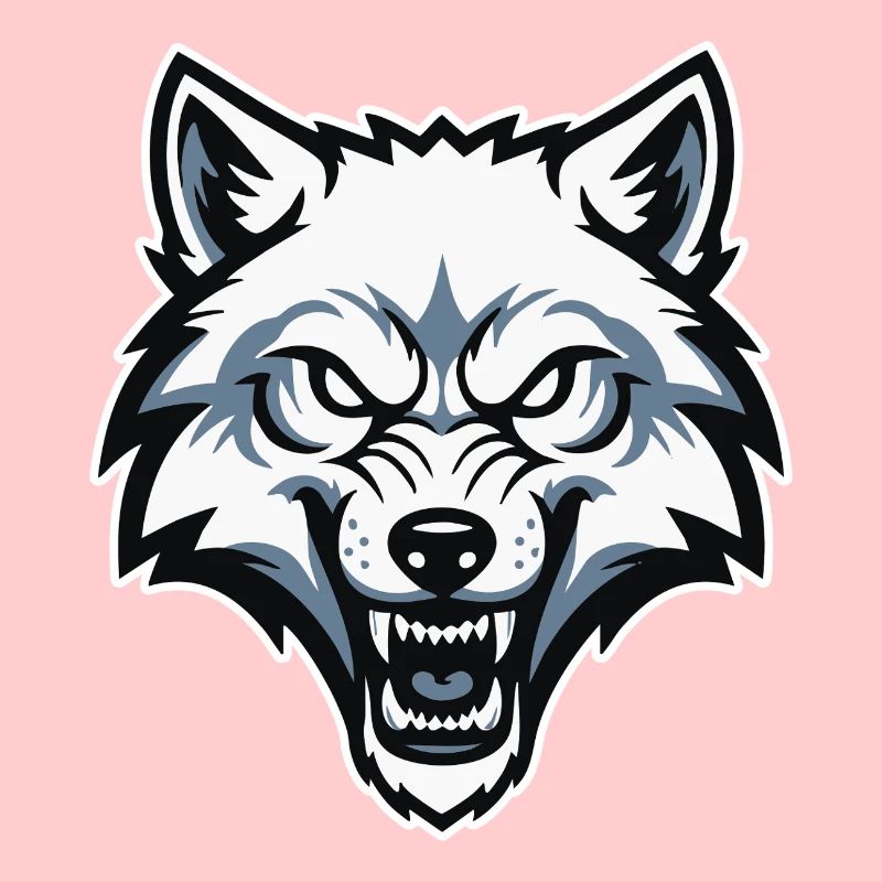 Wild Arctic White Wolf Maskottchen-Maskottchen-Logo