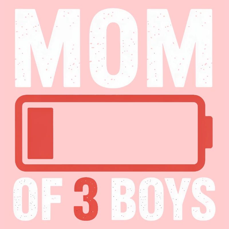 Mutter von 3 Jungs Batterie-Ikon-Tee
