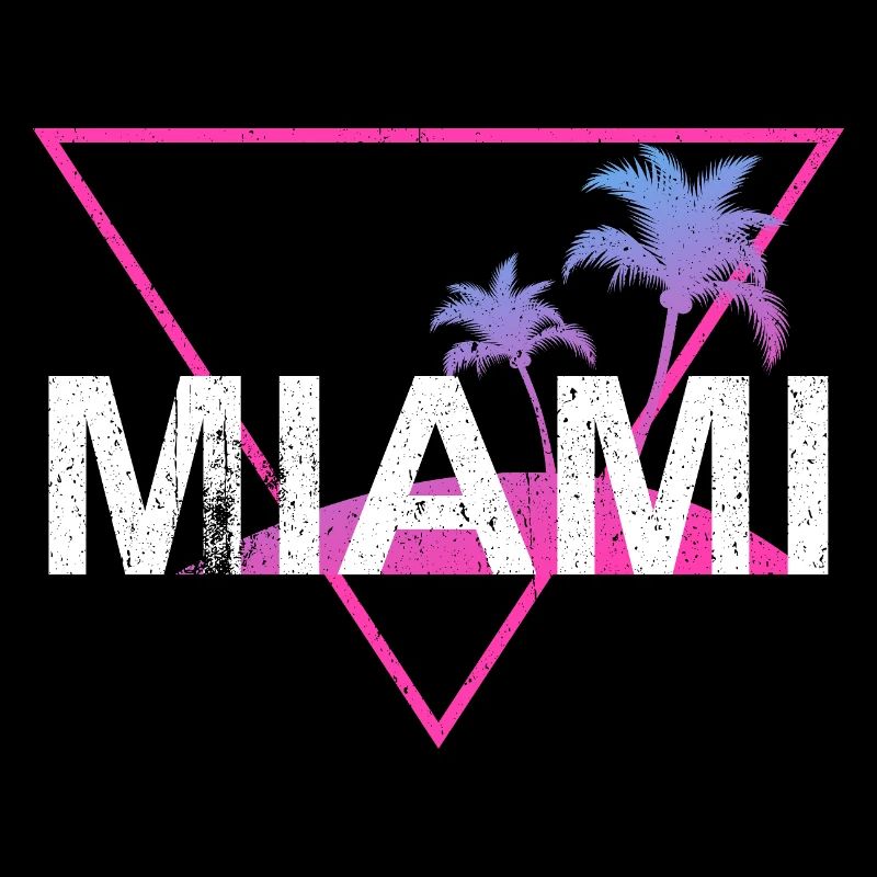Miami Neon Palm Trees Rétro