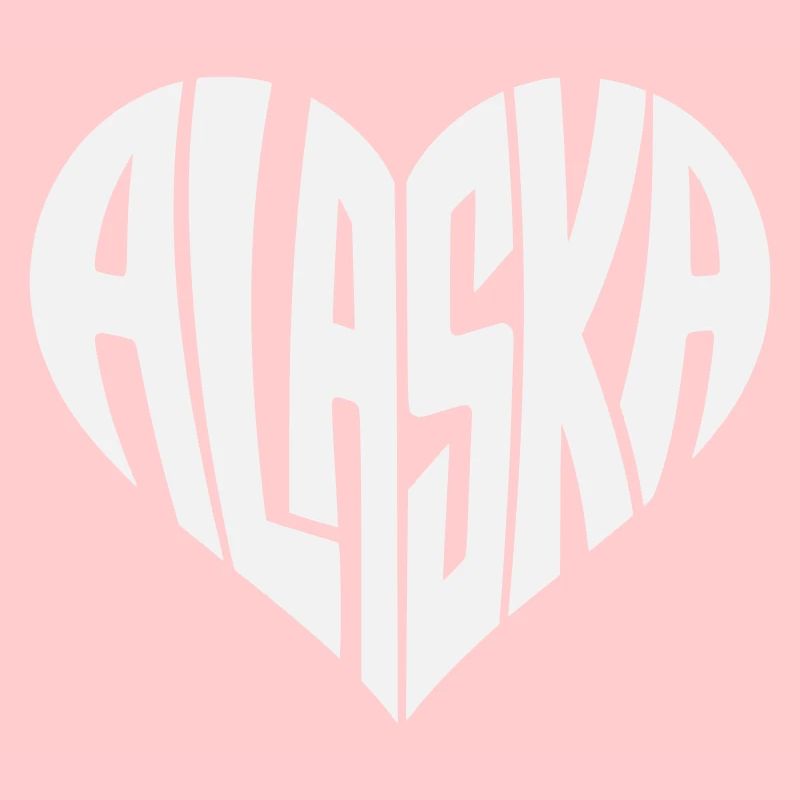 Alaska, USA Heart lettering angular